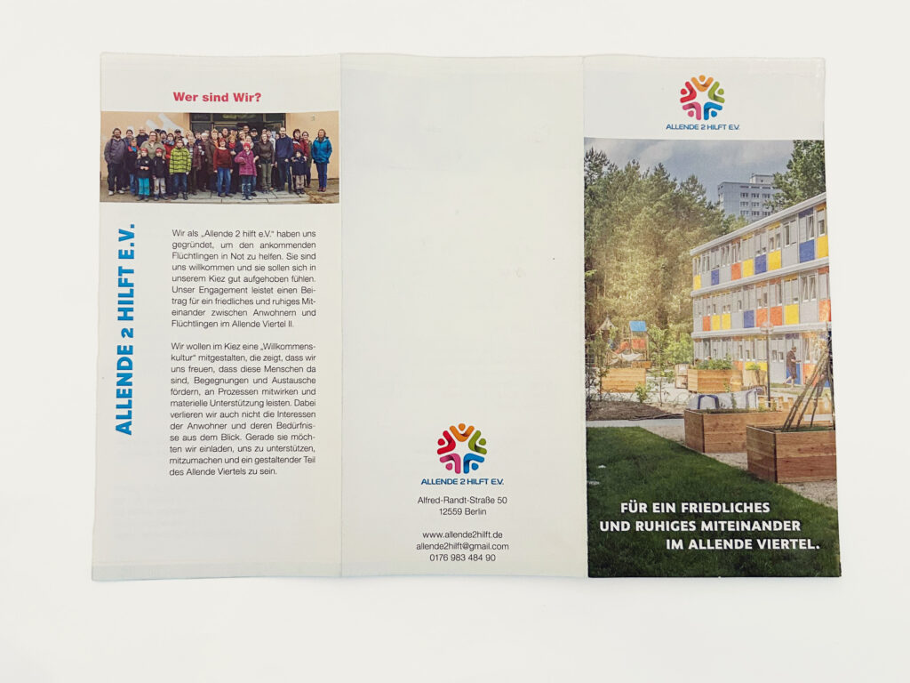 Flyer vom Verein „Allende 2 hilft“